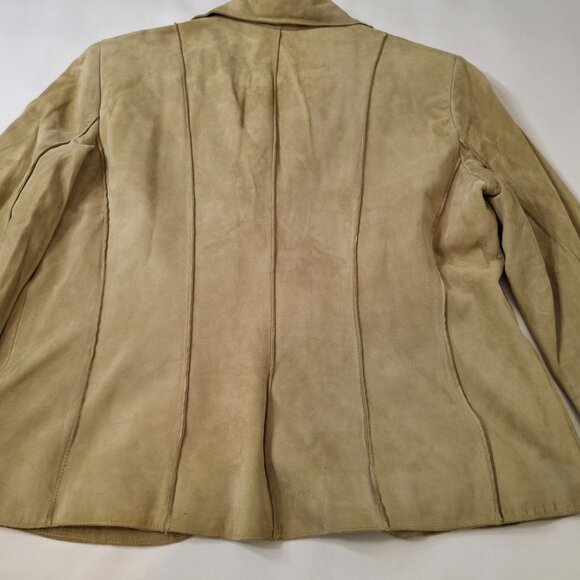 Vintage Jones New York Genuine Suede Leather Blazer Jacket Sz L Smart Cozy - Picture 8 of 16